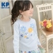 ケーピー(KP)のKP コスモスアップリケ長袖Tシャツ(80～140) サックスブルー(090)
