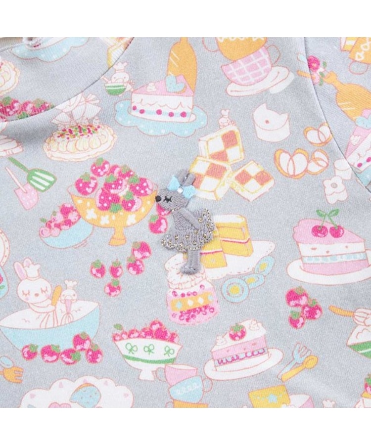 ケーピー(KP)のKP パティシエうさぎ総柄長袖Tシャツ(80～140)7