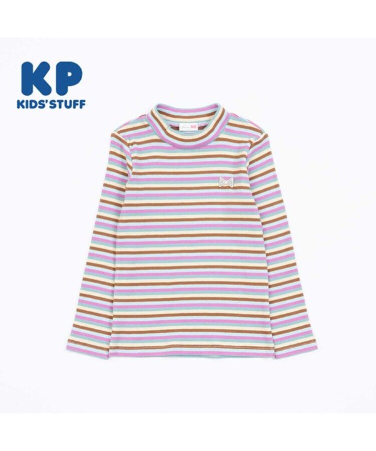 ケーピー(KP)のKP マルチボーダー長袖Tシャツ(80～140) パープル(081)