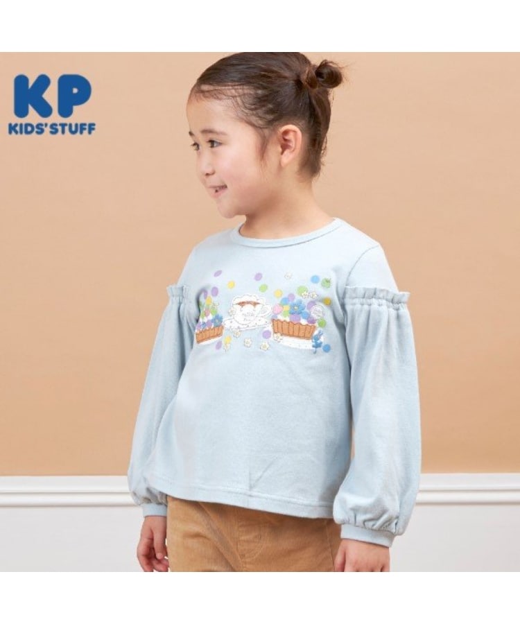 ケーピー(KP)のKP タルトアップリケ長袖Tシャツ(90～140) ミントグリーン(021)