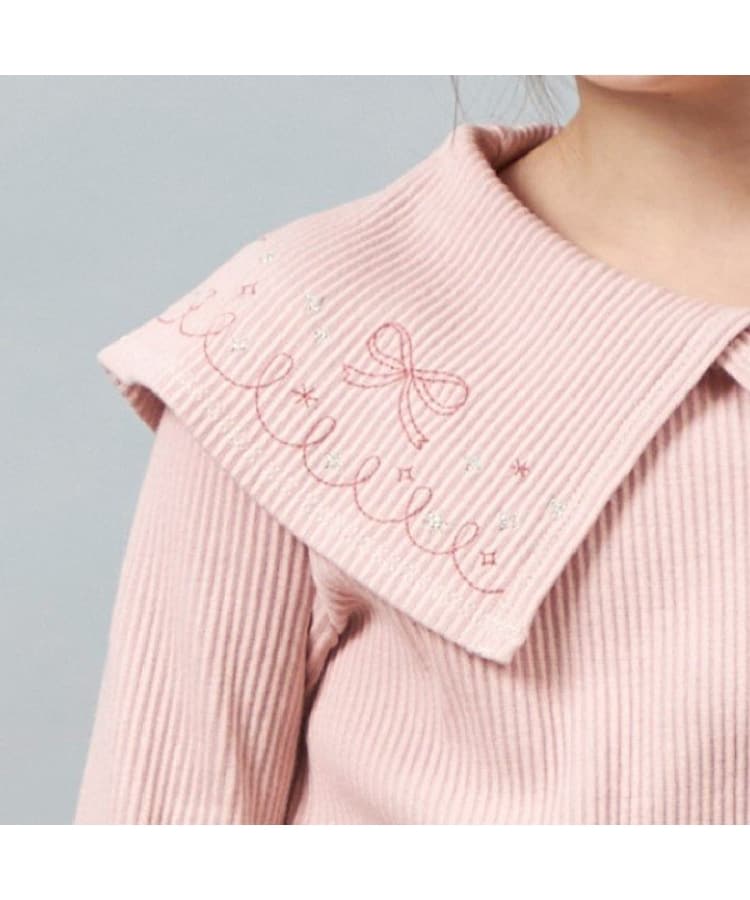 ケーピー(KP)のKP ラメ刺しゅうビッグカラー長袖Tシャツ(90～160)5