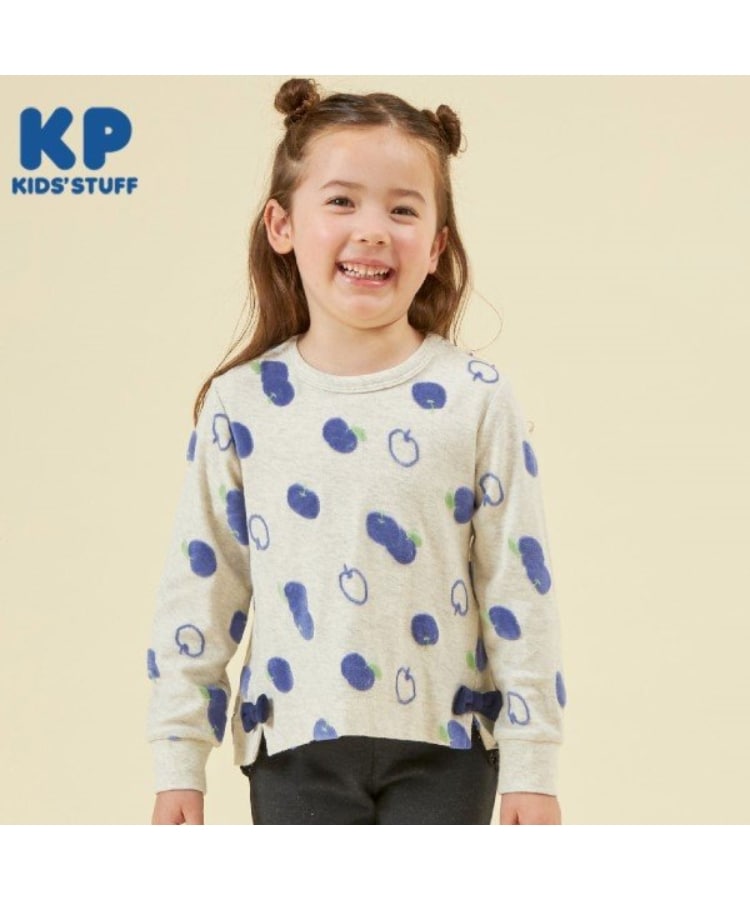 ケーピー(KP)のKP リンゴベロアジャガード長袖Tシャツ(90～130) ラベンダー(080)