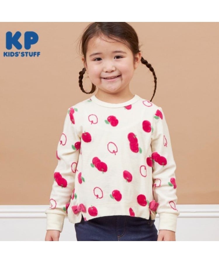ケーピー(KP)のKP リンゴベロアジャガード長袖Tシャツ(90～130) ピンク(072)