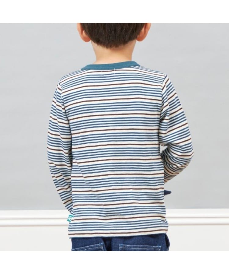 ケーピー(KP)のKPBOY 恐竜のマルチボーダー長袖Ｔシャツ(80～120)8