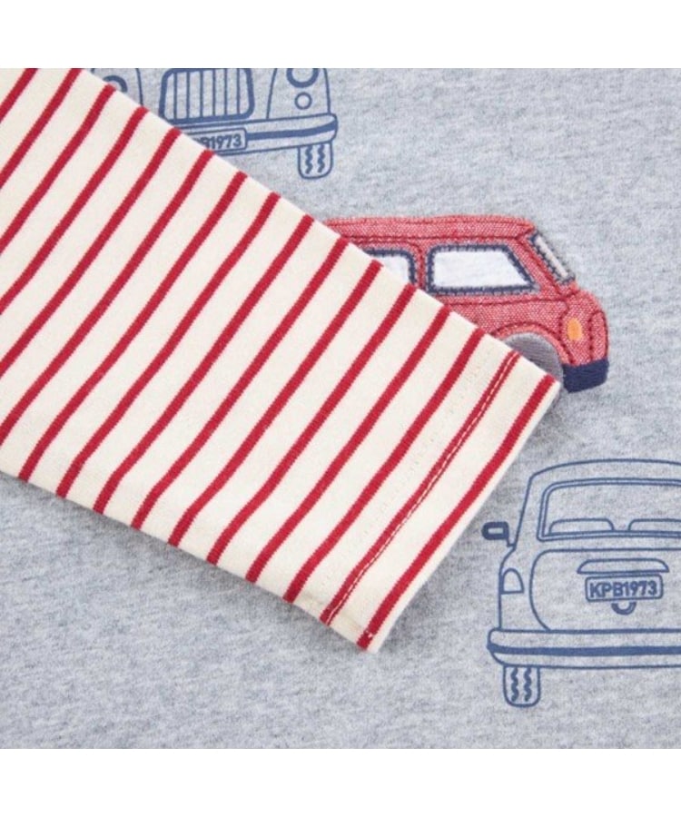 ケーピー(KP)のKPBOY 車モチーフの袖ボーダー長袖Ｔシャツ(80～140)4