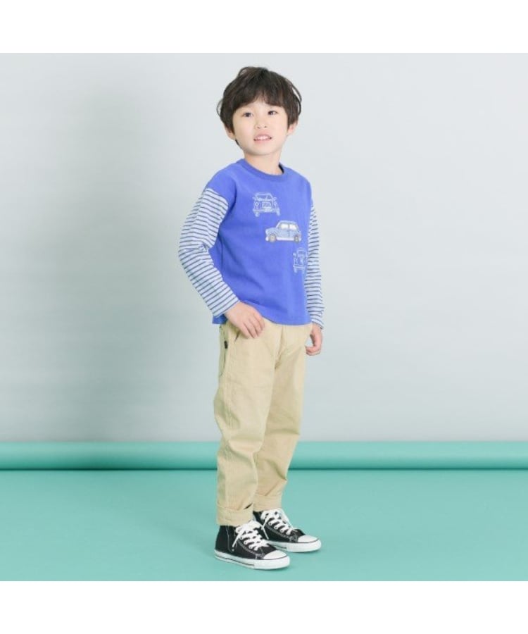 ケーピー(KP)のKPBOY 車モチーフの袖ボーダー長袖Ｔシャツ(80～140)7