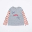 ケーピー(KP)のKPBOY 車モチーフの袖ボーダー長袖Ｔシャツ(80～140)2