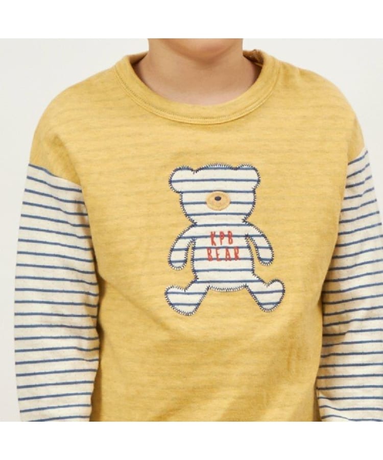 ケーピー(KP)のKPBOY クマモチーフの接結ボーダー天竺長袖Ｔシャツ(80～110)9