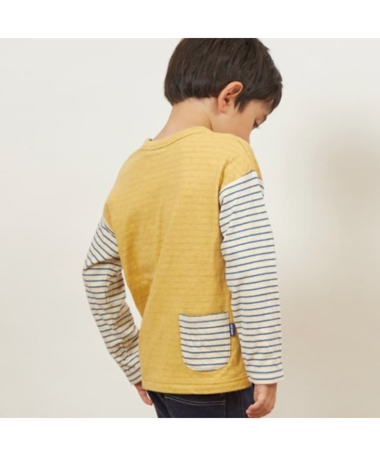 ケーピー(KP)のKPBOY クマモチーフの接結ボーダー天竺長袖Ｔシャツ(80～110)10