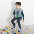 ケーピー(KP)のKPBOY クマモチーフの接結ボーダー天竺長袖Ｔシャツ(80～110)3