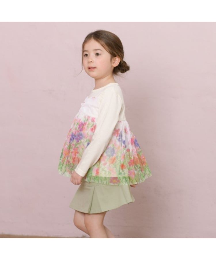 ケーピー(KP)のKP 花柄チュールレイヤードチュニック(80～150)15