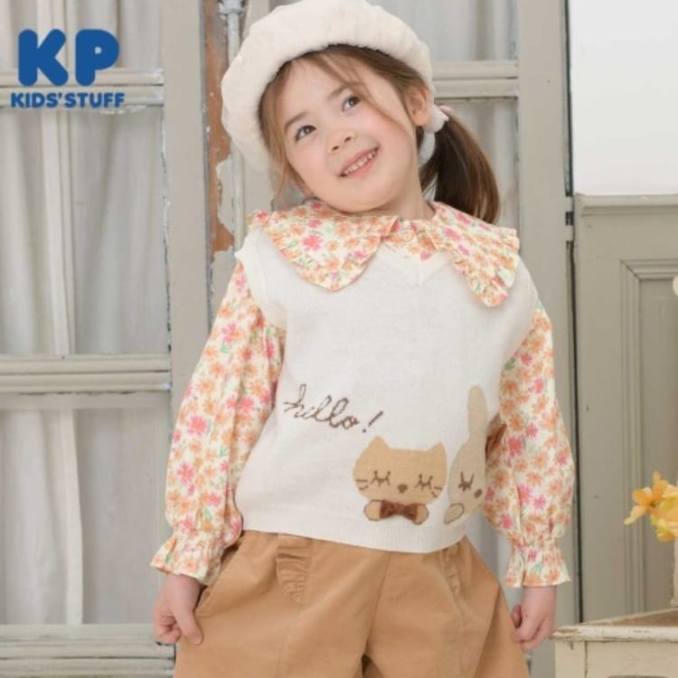 ケーピー(KP)のKP ビッグカラーコスモス柄ブラウス(100～150) その他