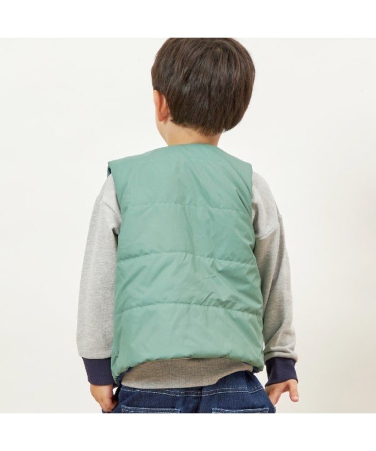 ケーピー(KP)のKPBOY 恐竜リバーシブル裏ボア中綿ベスト(80～130)12