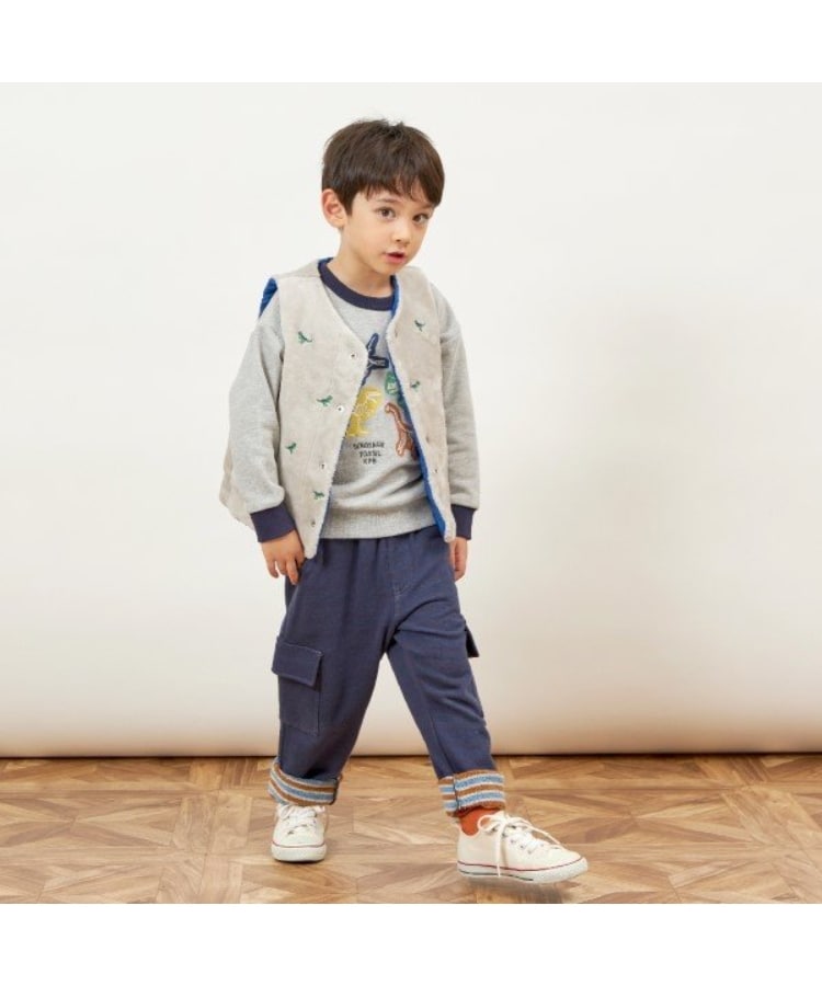 ケーピー(KP)のKPBOY 恐竜リバーシブル裏ボア中綿ベスト(80～130)16