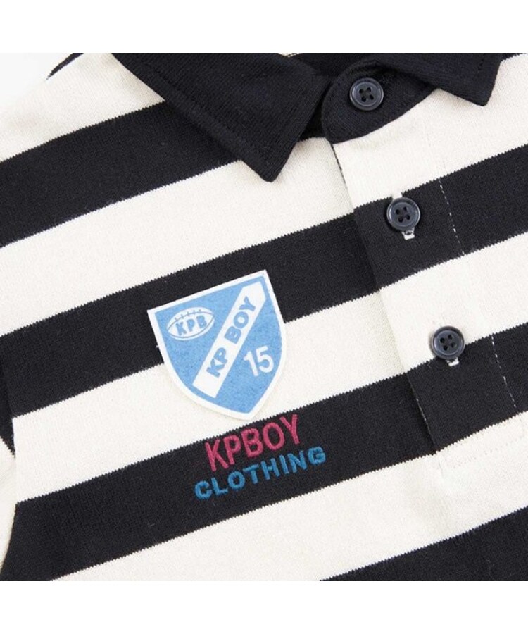 ケーピー(KP)のKPBOY ワッペン付き太ボーダー長袖ラガーシャツ(90～140)8