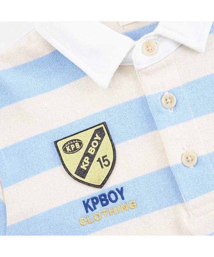 ケーピー(KP)のKPBOY ワッペン付き太ボーダー長袖ラガーシャツ(90～140)11