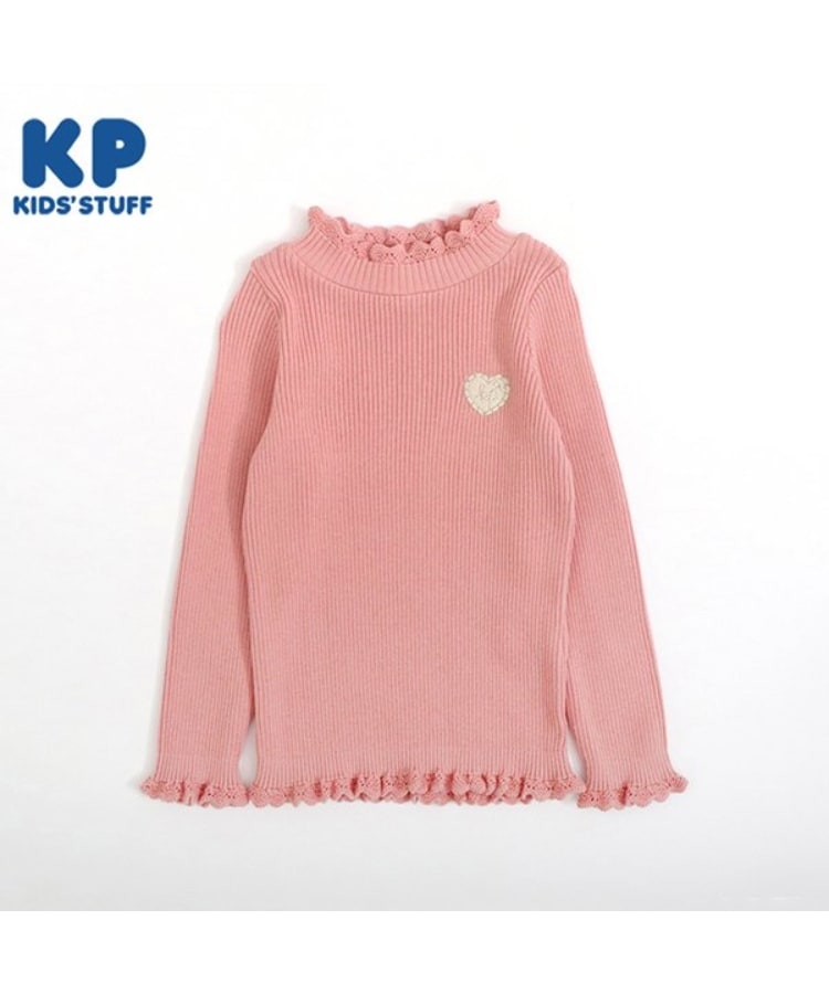 ケーピー(KP)のKP ハイネックリブ編みセーター(80～90) ピンク(071)