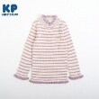 ケーピー(KP)のKP リブ編みボーダーハイネックセーター(80～90) ラベンダー(080)