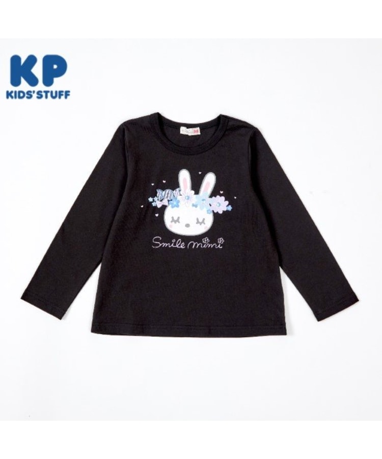ケーピー(KP)のKP 花冠うさぎプリント長袖Tシャツ(80～90) ブラック(219)