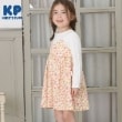 ケーピー(KP)のKP コスモス柄レイヤード風長袖ワンピース(80～150) オレンジ(066)