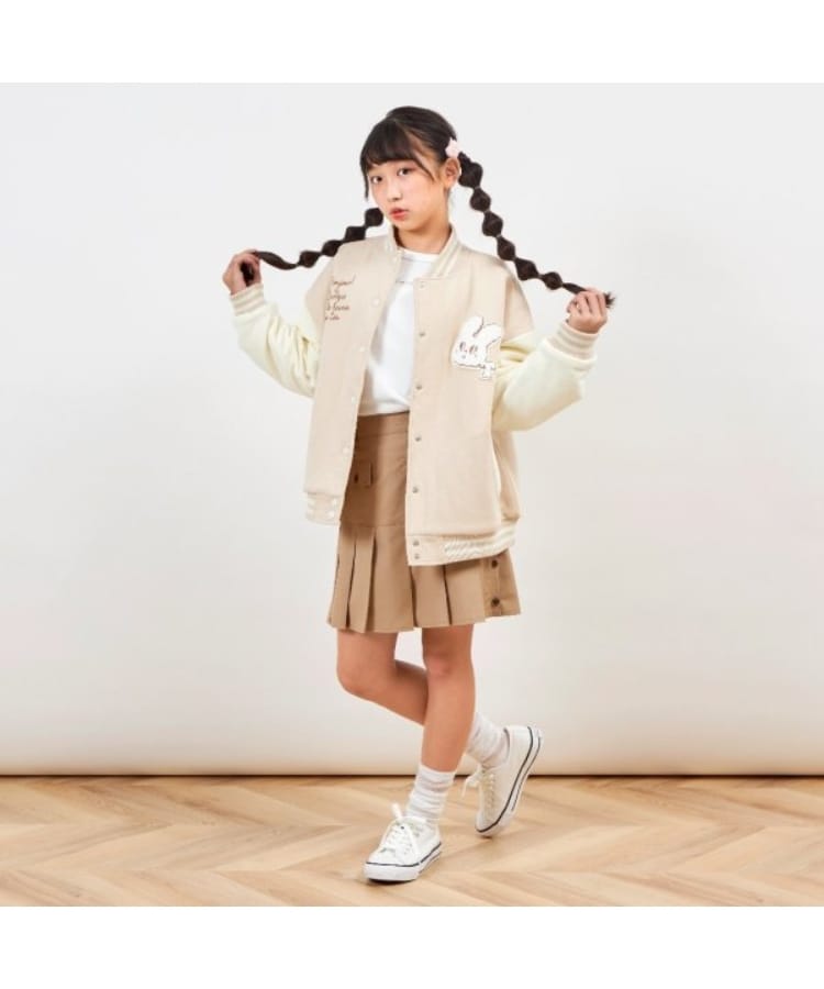 troislapins うさぎワッペンスタジャン(140~160)(ブルゾン troislapins うさぎワッペンスタジャン(140~160)(ブルゾン