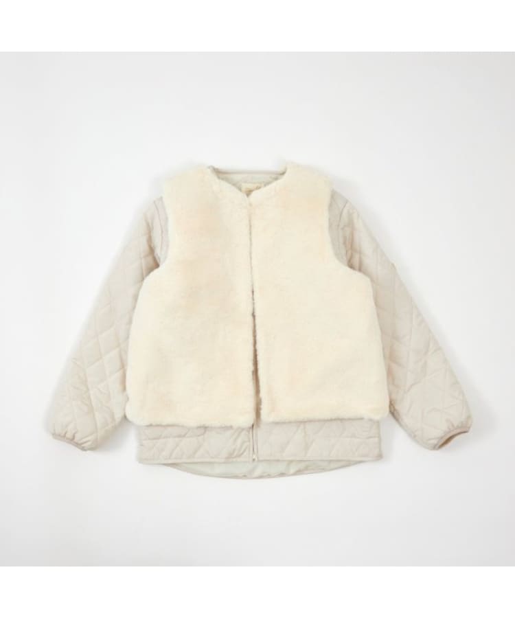 ケーピー(KP)のtroislapins キルトジャケット＆ファーベストセット(140～160)3