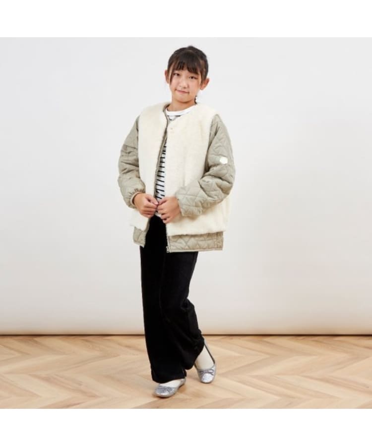 ケーピー(KP)のtroislapins キルトジャケット＆ファーベストセット(140～160)13