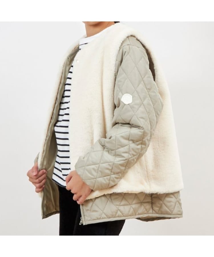 ケーピー(KP)のtroislapins キルトジャケット＆ファーベストセット(140～160)14