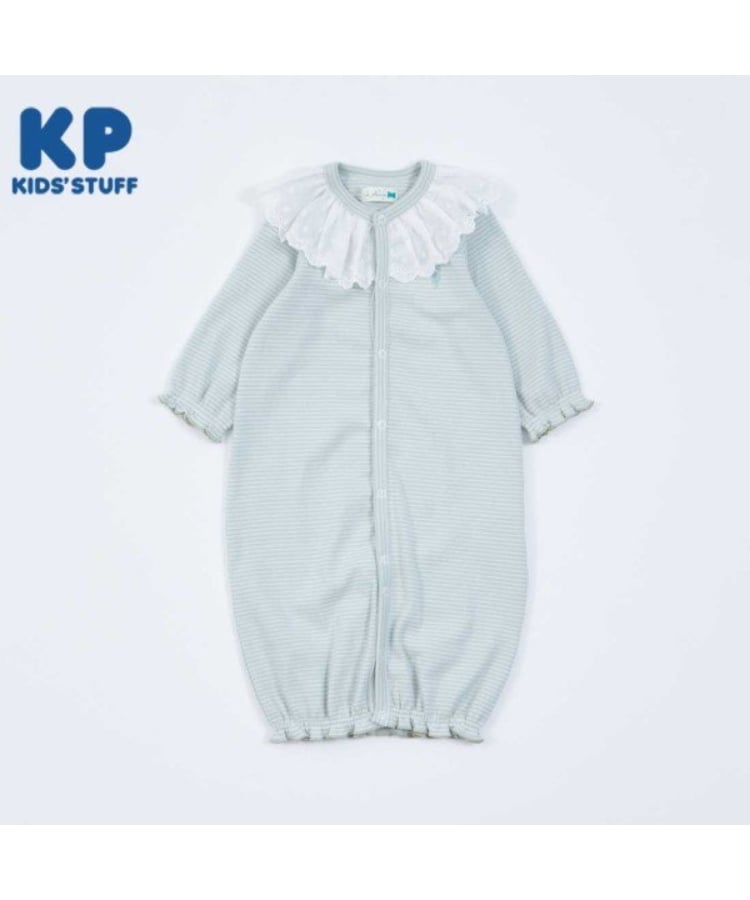 ケーピー(KP)のKP レース衿ボーダー柄2WAYオール ミントグリーン(021)