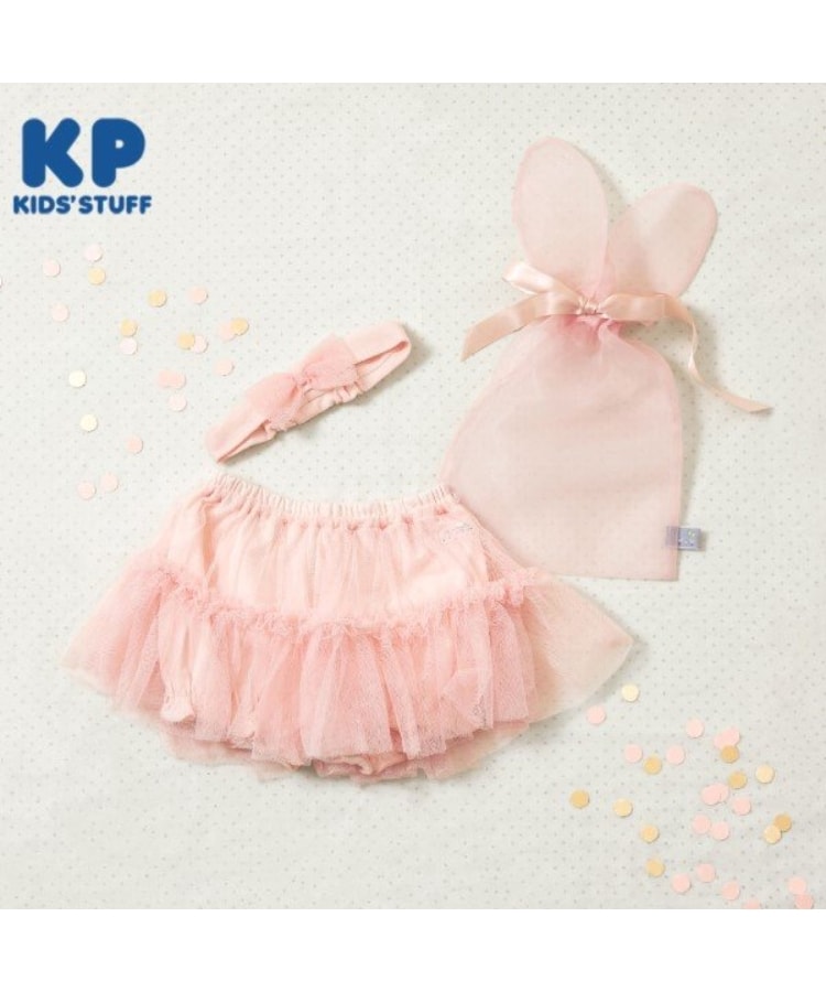 ケーピー(KP)のKP うさ耳ギフト袋付きヘアバンド＆ブルマセット ライトピンク(070)
