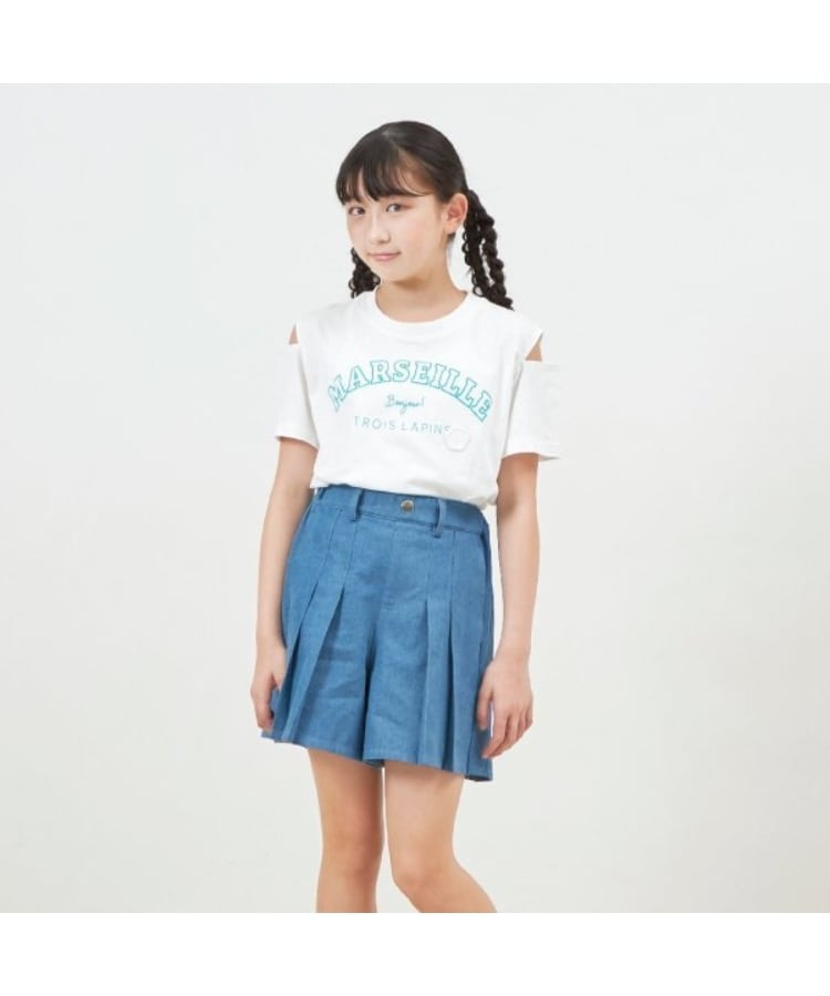 ケーピー(KP)のtroislapins(トロワラパン)肩開き半袖Tシャツ5