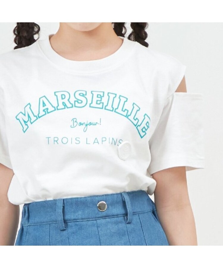 ケーピー(KP)のtroislapins(トロワラパン)肩開き半袖Tシャツ6