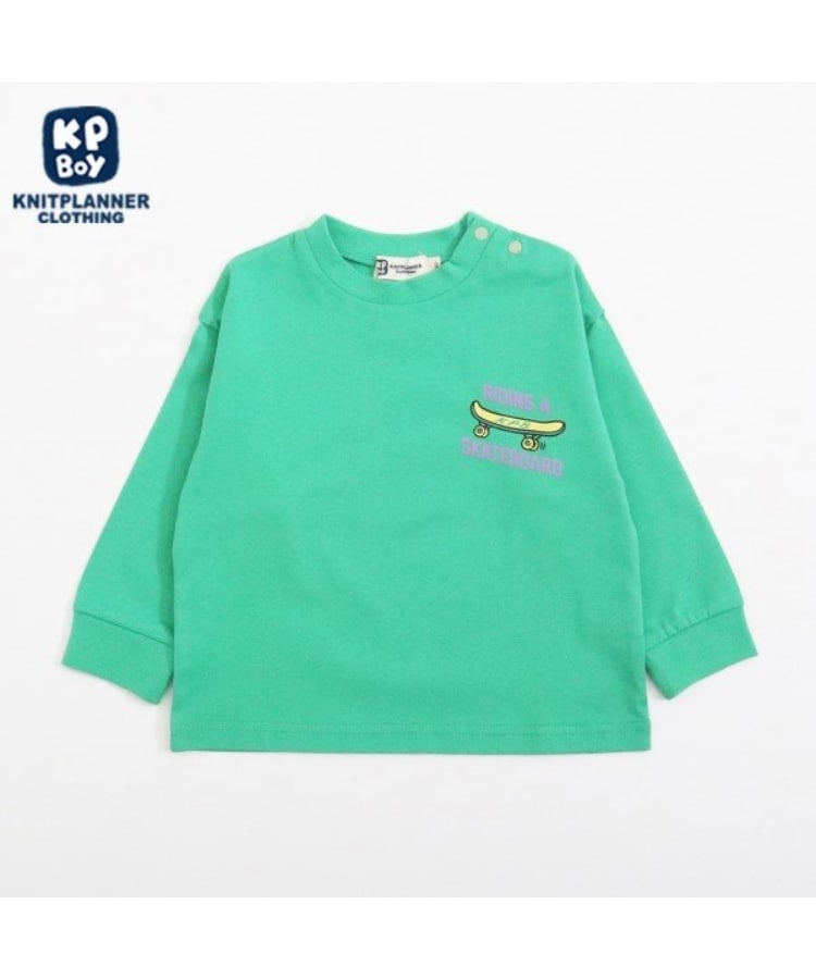 ケーピー(KP)のKPBOY くまプリント長袖Ｔシャツ(80～90) グリーン(022)