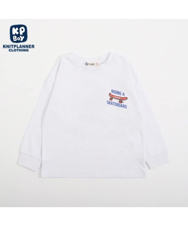 ケーピー(KP)のKPBOY くまプリント長袖Ｔシャツ(100～160) ホワイト(001)