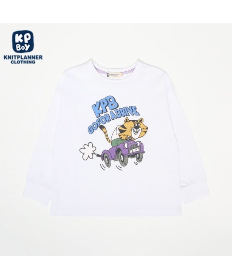 ケーピー(KP)のKPBOY とらプリント長袖Ｔシャツ(80～90) ホワイト(001)