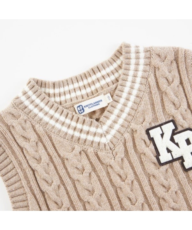 ケーピー(KP)のKPBOY(ケーピーボーイ)ウォッシャブルケーブルニットベスト(90～130)1