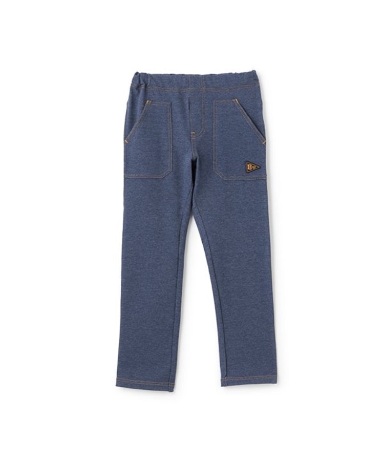 ケーピー(KP)のストレッチデニムニット長パンツ ネイビー(094)