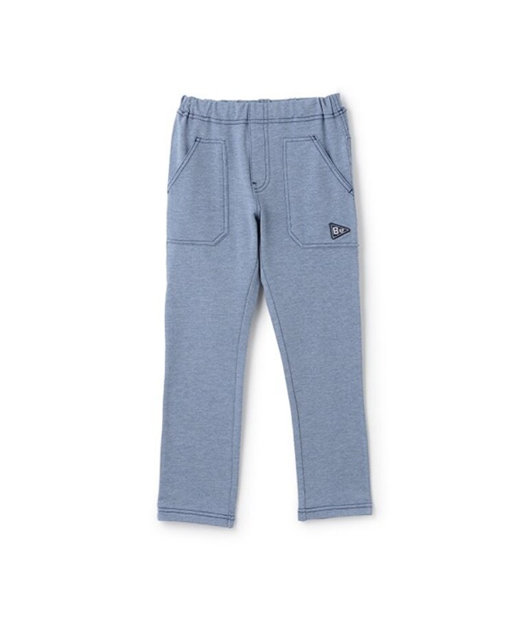 ケーピー(KP)のストレッチデニムニット長パンツ ブルー(091)