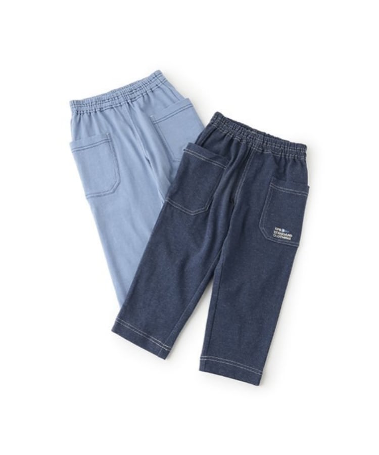 ケーピー(KP)のデニム風薄手ニット７分丈パンツ8