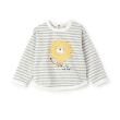ケーピー(KP)のライオンボーダー長袖Tシャツ グレー(112)