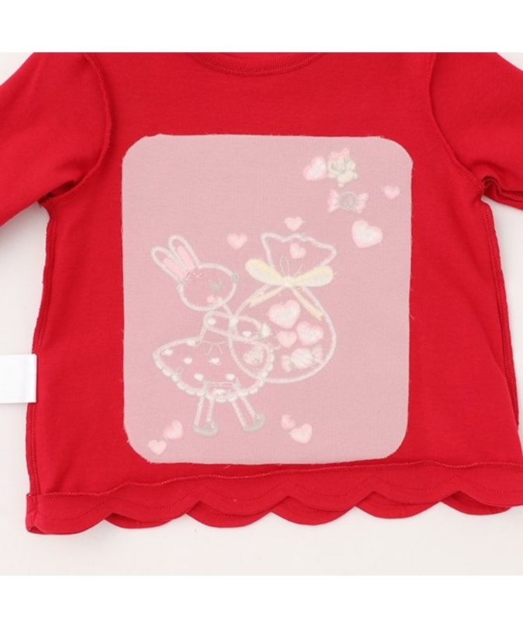 ケーピー(KP)のバレンタインmimiアップリケ長袖Tシャツ4