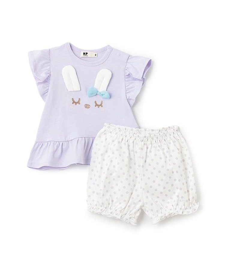 ケーピー(KP)のmimi立体耳つきTシャツx水玉ブルマセット2