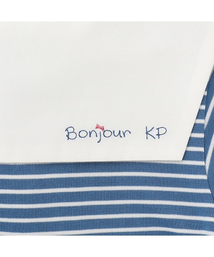 ケーピー(KP)の取外しセーラー衿つきボーダーTシャツ8