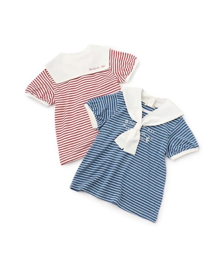 ケーピー(KP)の取外しセーラー衿つきボーダーTシャツ10