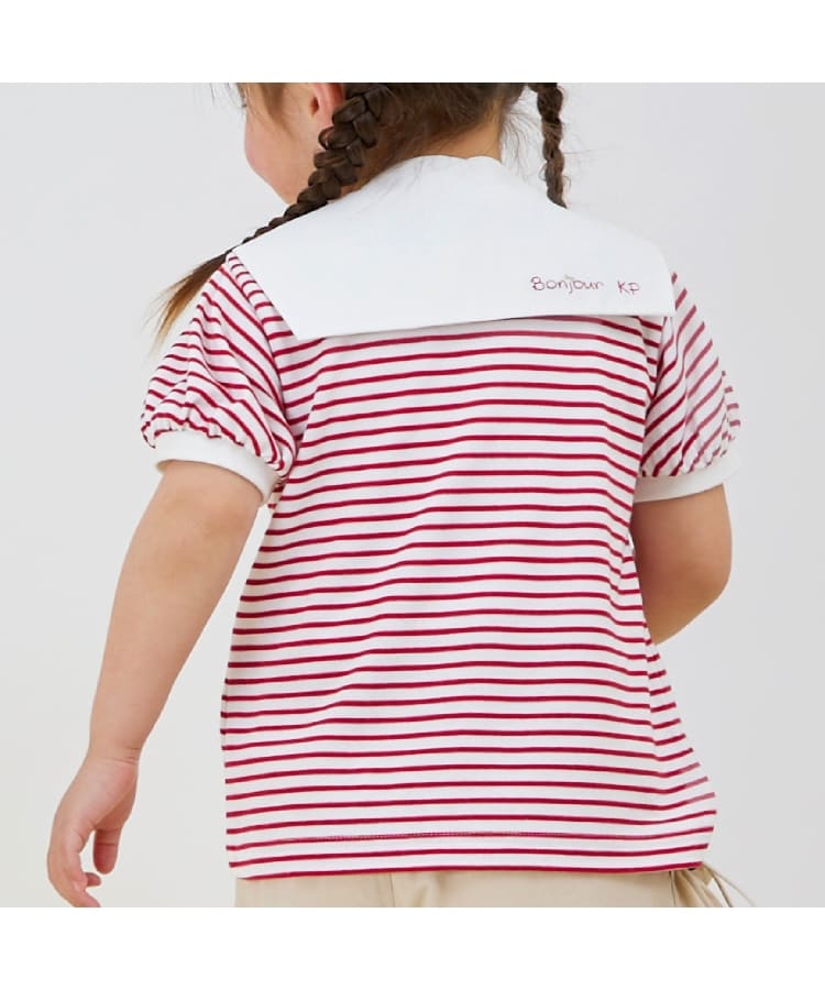 ケーピー(KP)の取外しセーラー衿つきボーダーTシャツ14
