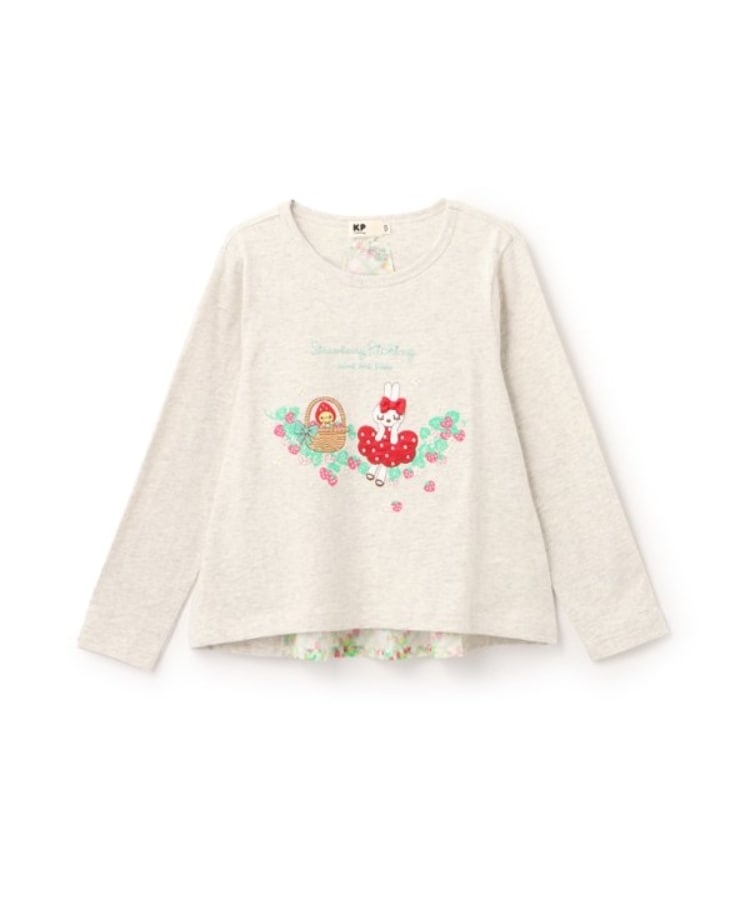 ケーピー(KP)のいちごmimi長袖Ｔシャツ オフホワイト(103)