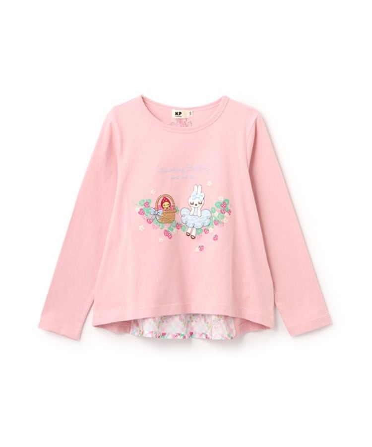 ケーピー(KP)のいちごmimi長袖Ｔシャツ ピンク(071)