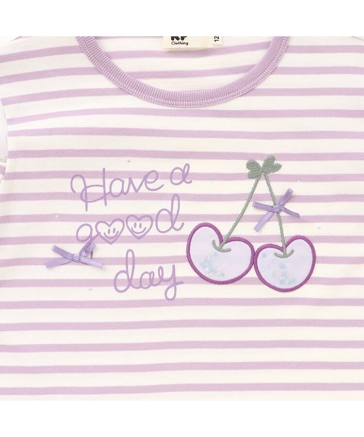 ケーピー(KP)の肩チュールボーダー長袖Tシャツ3