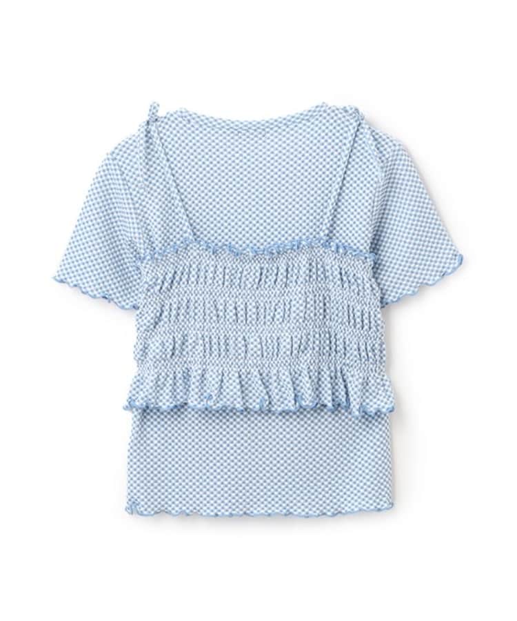 ケーピー(KP)のギンガムチェックTシャツビスチェセット1