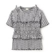 ケーピー(KP)のギンガムチェックTシャツビスチェセット ブラック(219)